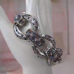 Brighton Chunky Silver Plated Gemstone Link Bracelet